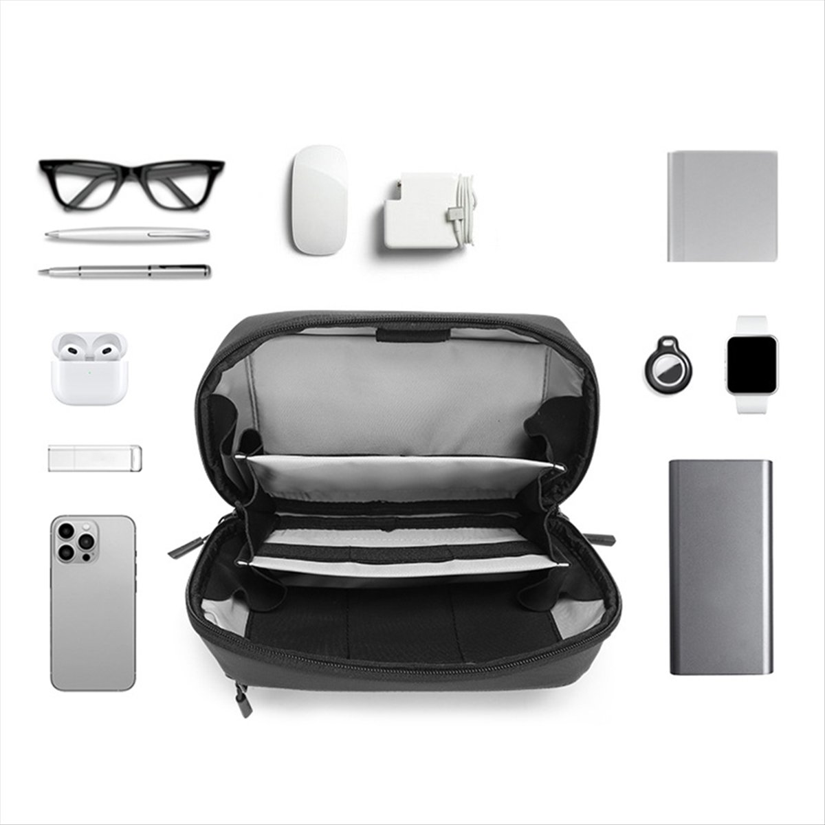 Tech Accessories Travel Organizer Pouch - ☶❈＊♥AC1579-Waterproof Tech Pouch Multi-Layer Organizer Case