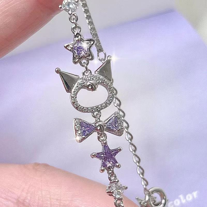 Kawaii Tech Accessories - Kuromi Inspired Charm Bracelet Kawaii Anime