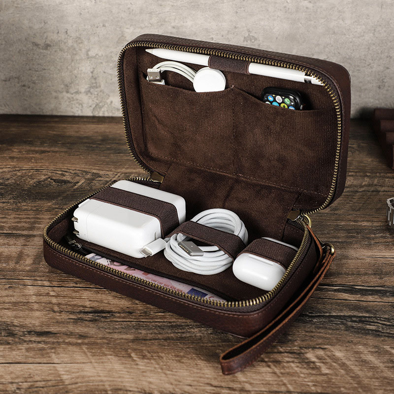 Vintage Brown Genuine Cowhide  - Tech Accessories Case review and price