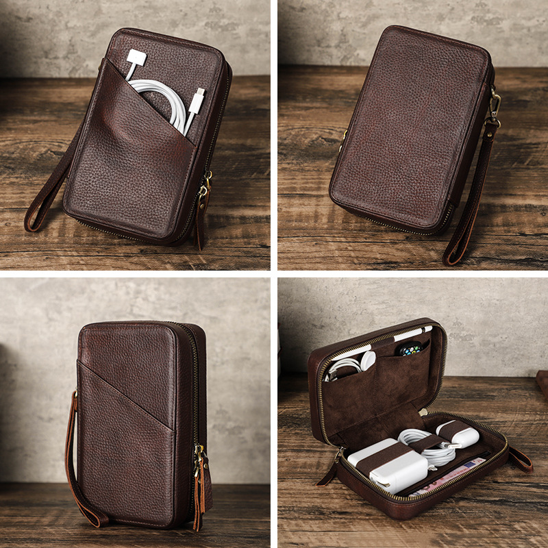 Vintage Brown Genuine Cowhide  - Tech Accessories Case review and price