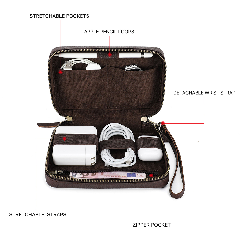 Genuine Leather Portable USB D - Tech Accessories Case review and price